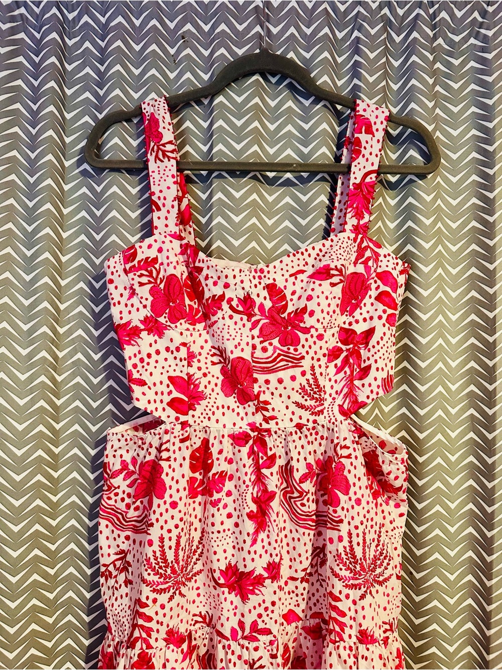 NWT ZARA | STRAPPY FLORAL PRINTED CUT OUT MIDI DRESS, Small - Picture 5 of 9